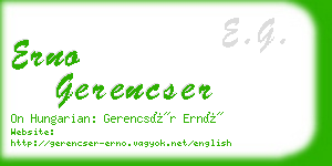 erno gerencser business card